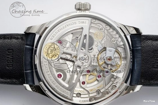 MIROTIME 0413 ZeroBulk Portuguese Real PR IW500715 SS AZF 1:1 Best Edition White Blue Dial on Blue Leather Strap A 7034